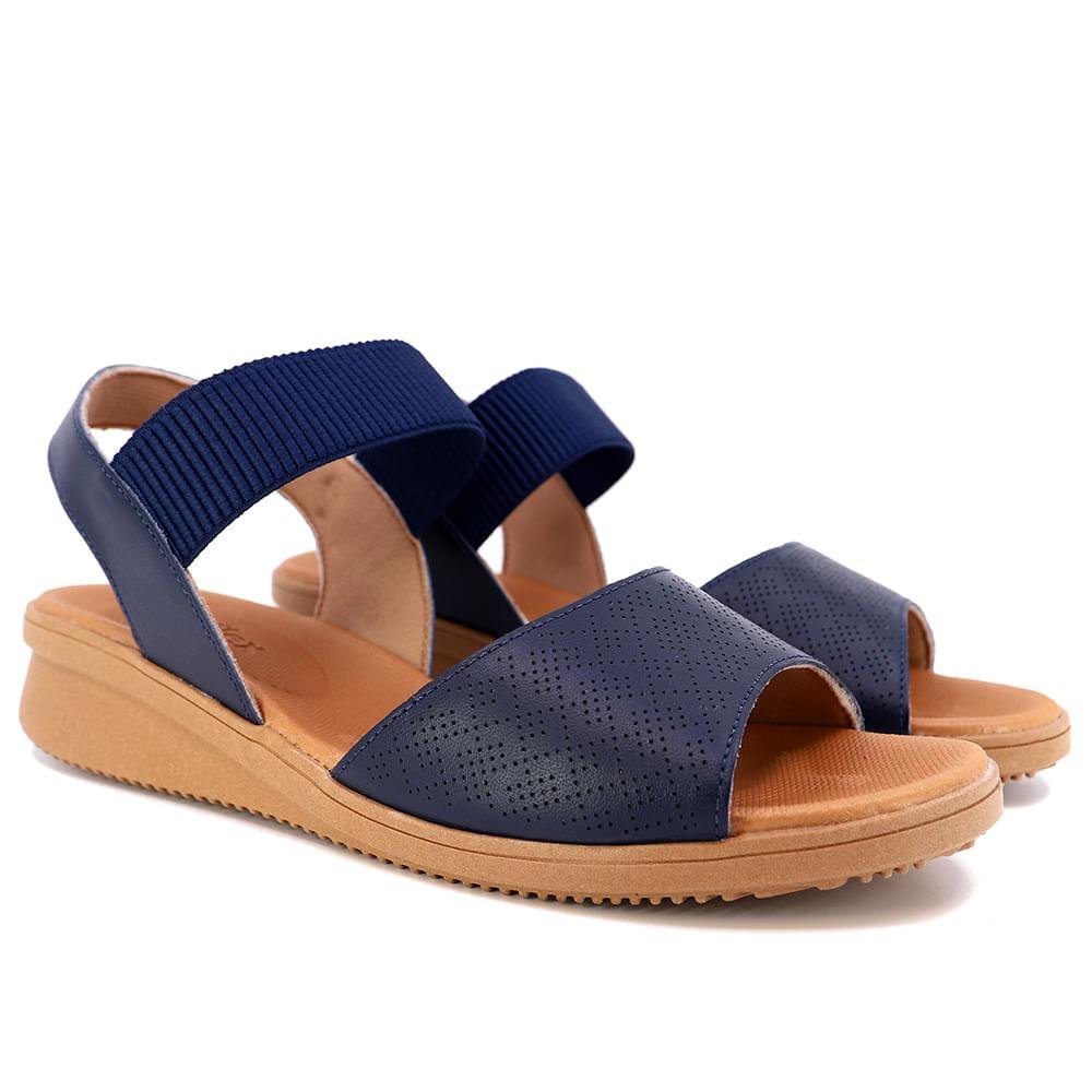 Sandália Usaflex SANDALIA USAFLEX PLATAFORMA MULTIMATERIAS LASER Feminino Azul 2