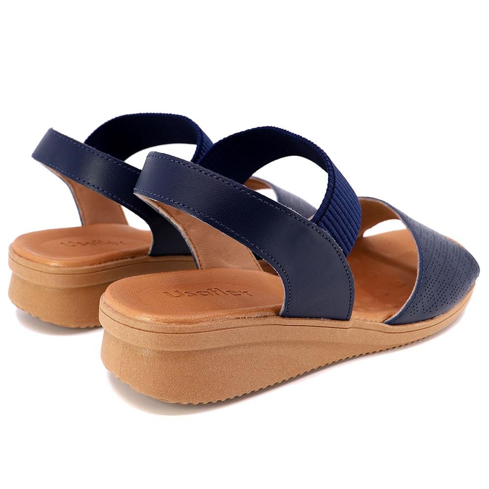 Sandália Usaflex SANDALIA USAFLEX PLATAFORMA MULTIMATERIAS LASER Feminino Azul 3