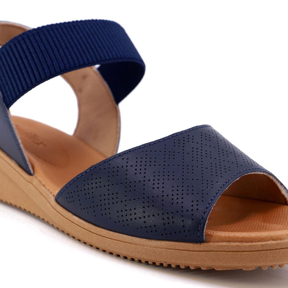 Sandália Usaflex SANDALIA USAFLEX PLATAFORMA MULTIMATERIAS LASER Feminino Azul 4