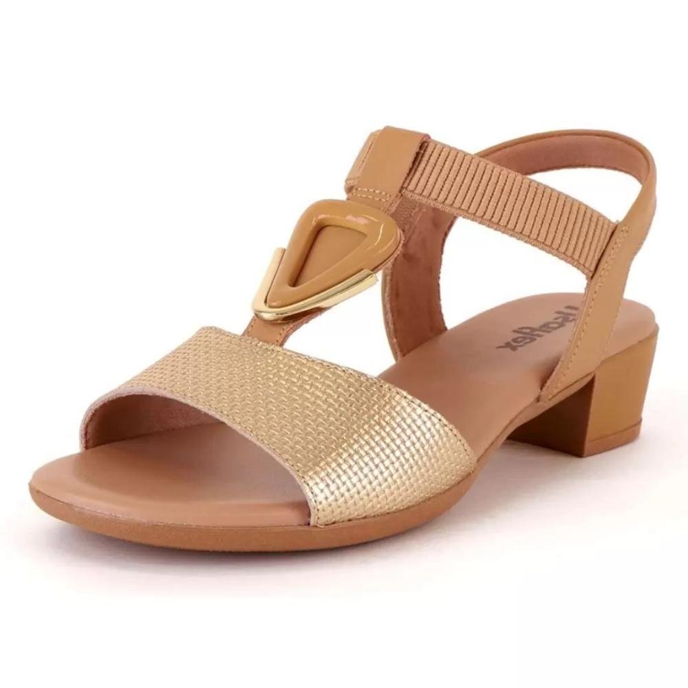 SANDALIA USAFLEX SALTO BLOCO MM0801 Dourado 2