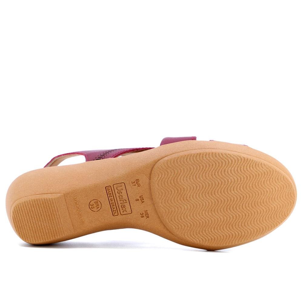 SANDALIA USAFLEX COURO COM LASER AI0206 Vermelho 4