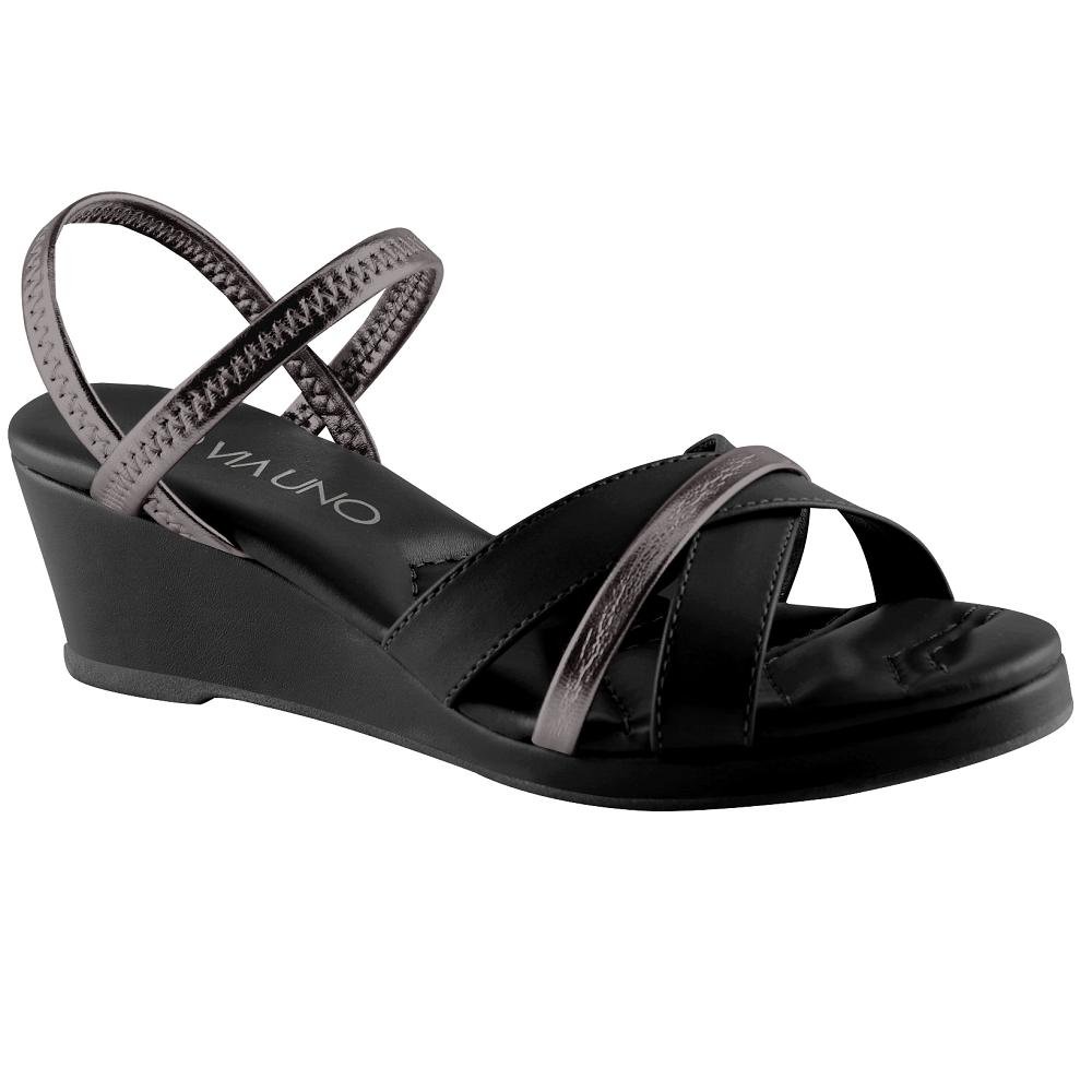 SANDALIA VIA UNO ANABELA REF 306085SMPVV Preto 1