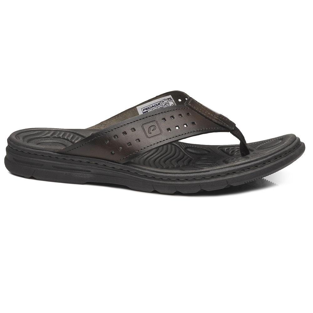 CHINELO PEGADA EM COURO REF 134202 MASCULINO Marrom Escuro 3