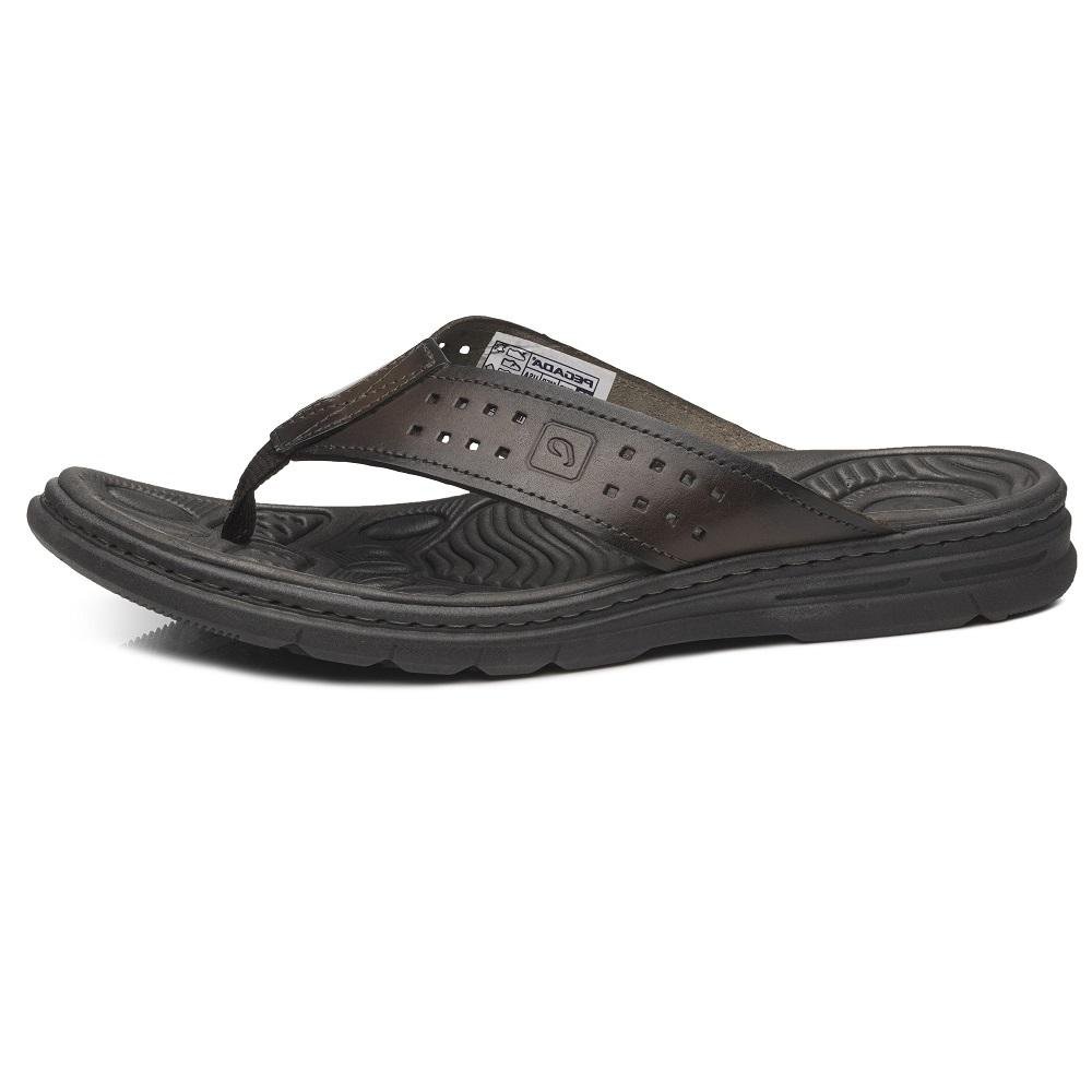 CHINELO PEGADA EM COURO REF 134202 MASCULINO Marrom Escuro 4