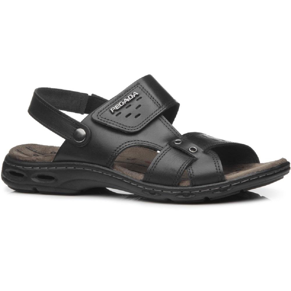 SANDALIA PEGADA EM COURO REF 130688 MASCULINO Preto 1