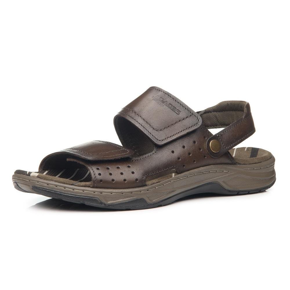 SANDALIA PEGADA EM COURO REF 132254 MASCULINO Marrom Escuro 4