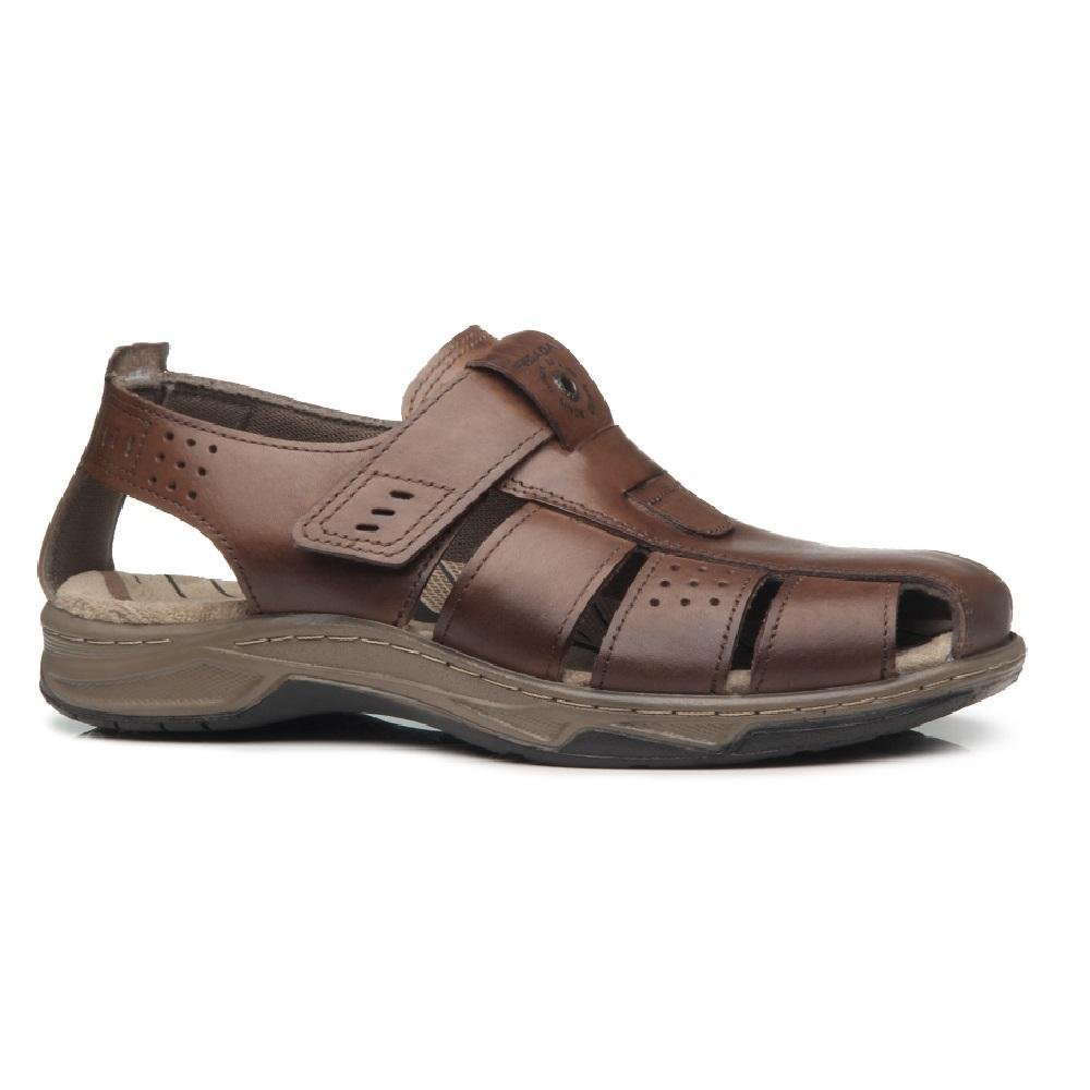 SANDALIA PEGADA EM COURO REF 132255 MASCULINO Marrom 2