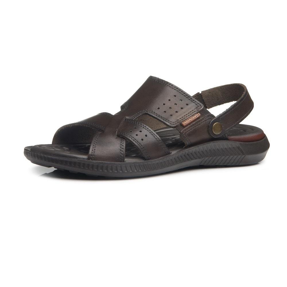 SANDALIA PEGADA EM COURO REF 133156 MASCULINO Marrom Escuro 4