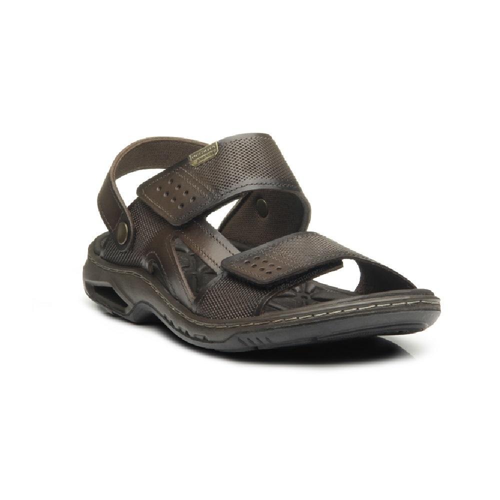 SANDALIA PEGADA EM COURO REF 133206 MASCULINO Marrom Escuro 2