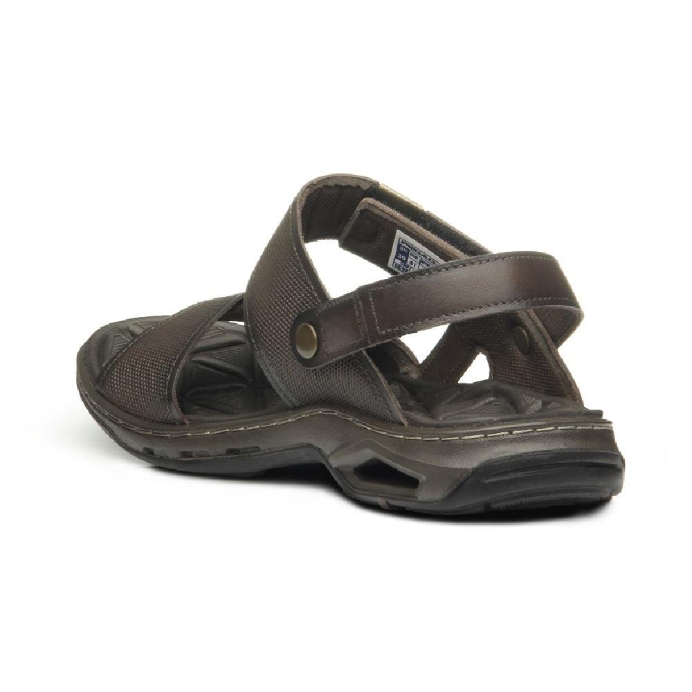 SANDALIA PEGADA EM COURO REF 133206 MASCULINO Marrom Escuro 3
