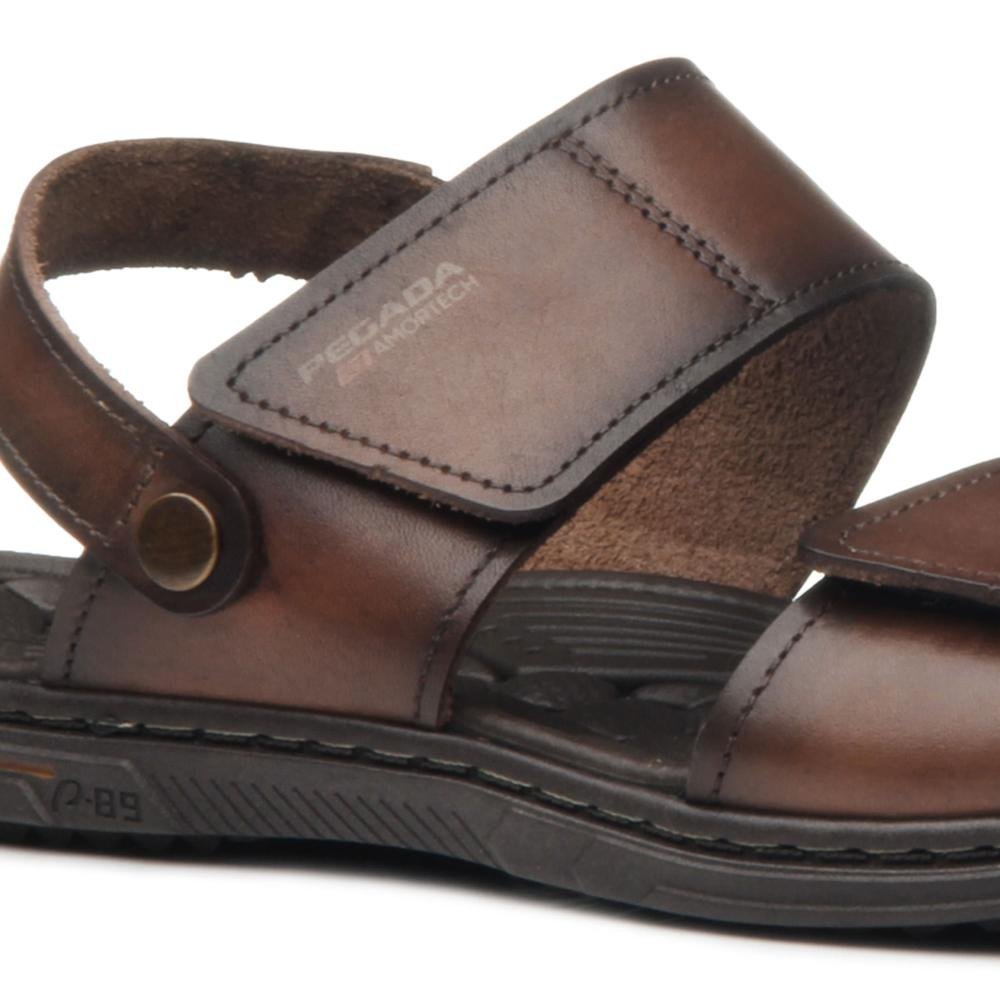 SANDALIA PEGADA EM COURO REF 133303 MASCULINO Marrom 2