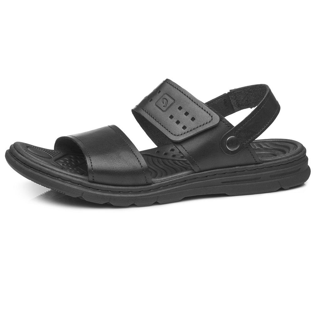 SANDALIA PEGADA EM COURO REF 134203 MASCULINO Preto 2