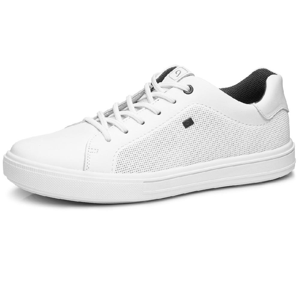 SAPATENIS PEGADA CASUAL EM COURO REF 111501 MASCULINO Branco 2