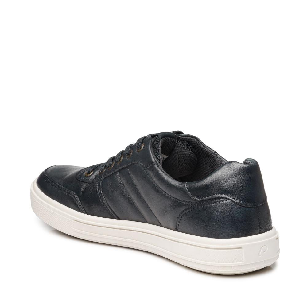 SAPATENIS PEGADA CASUAL EM COURO REF 111502 MASCULINO Preto/Marrom 3