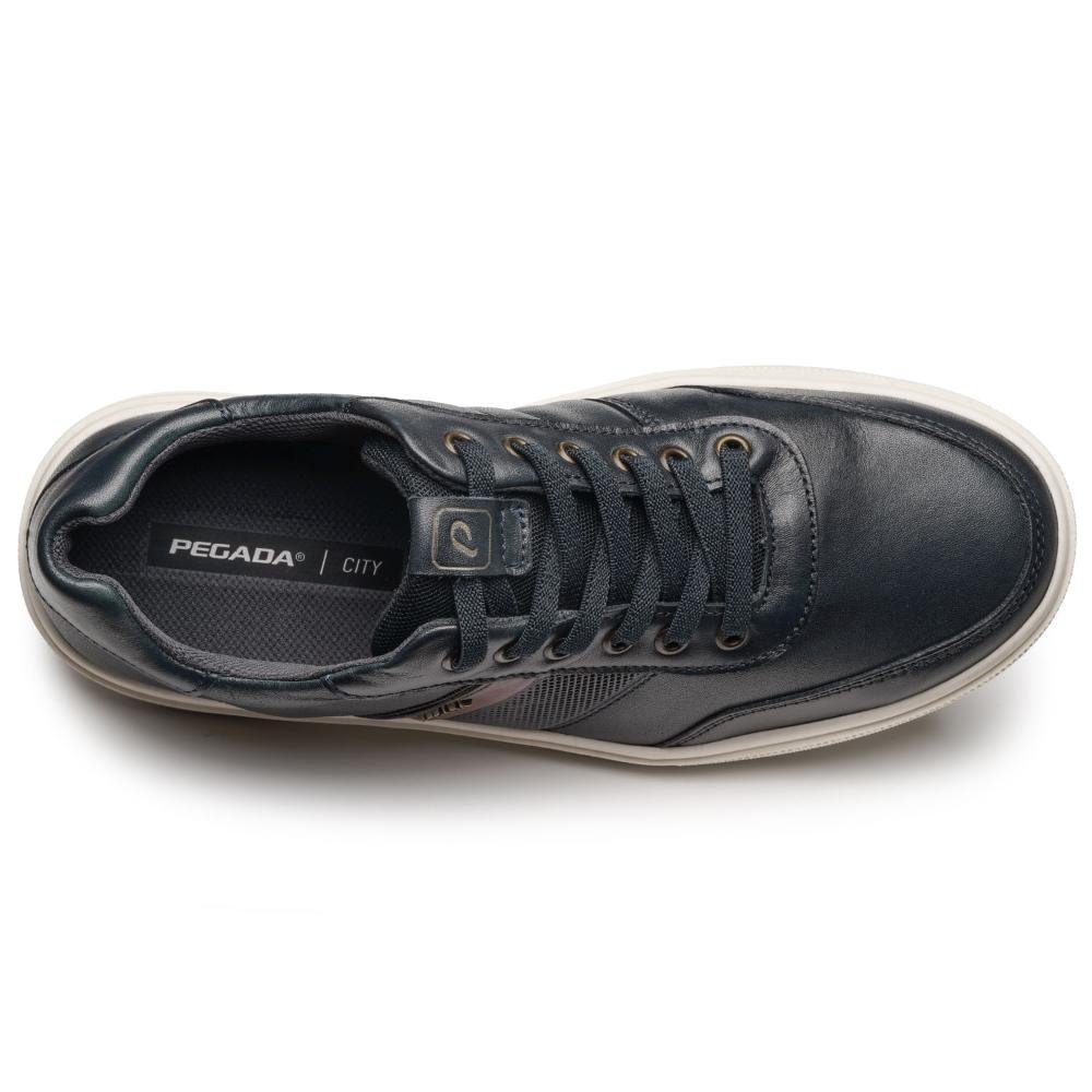 SAPATENIS PEGADA CASUAL EM COURO REF 111502 MASCULINO Preto/Marrom 4