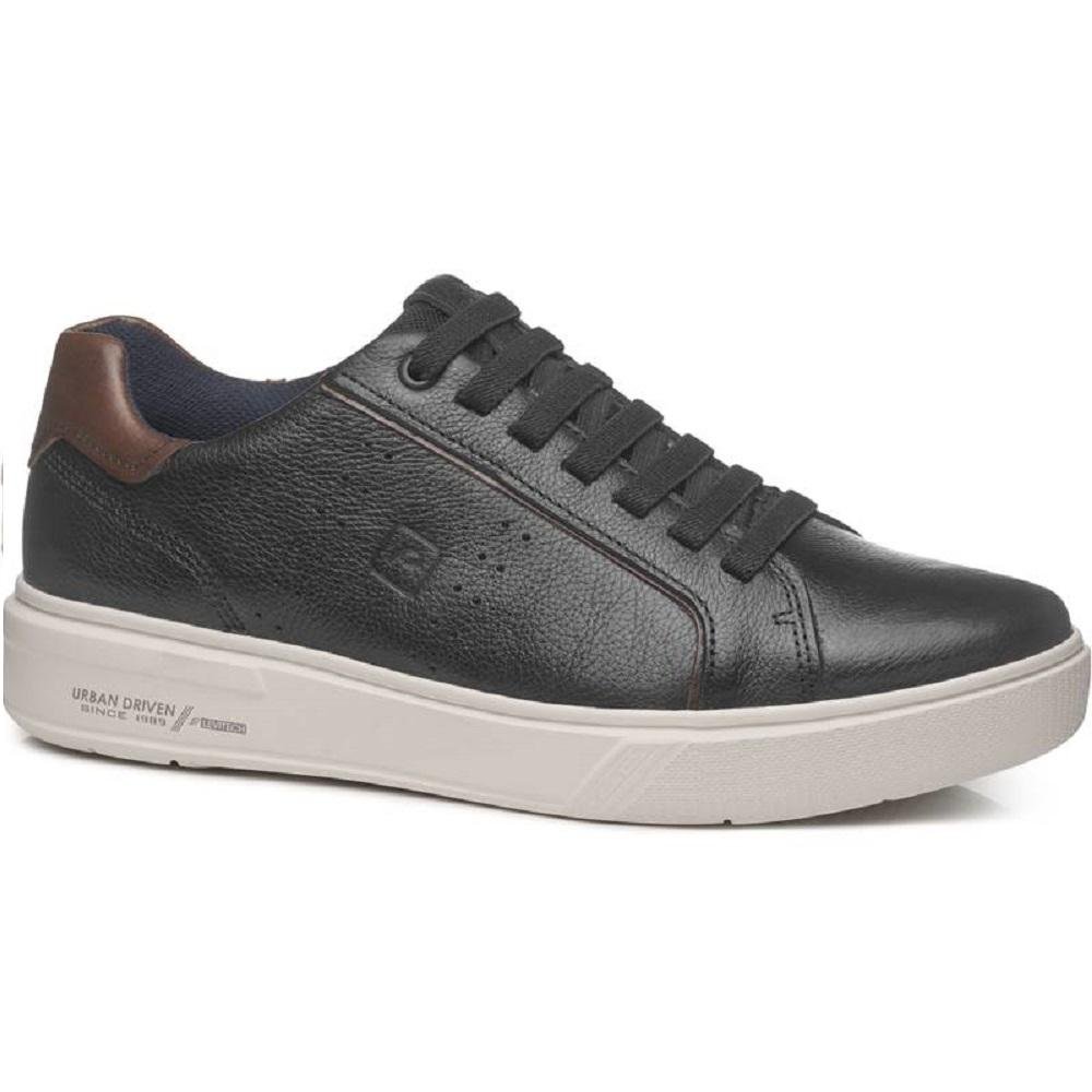 SAPATENIS PEGADA CASUAL EM COURO REF 111901 MASCULINO Preto/Marrom 1