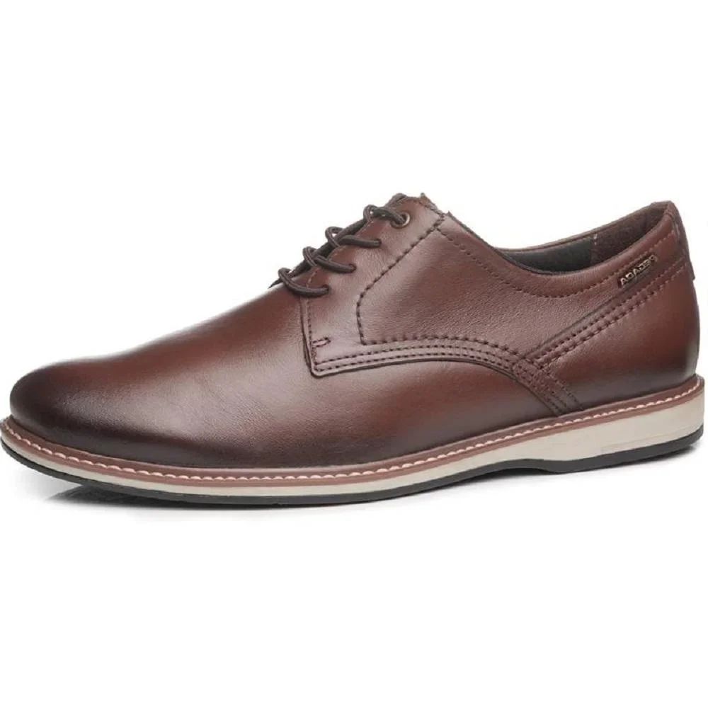 SAPATO PEGADA CASUAL EM COURO REF 125151 MASCULINO Marrom Escuro 2