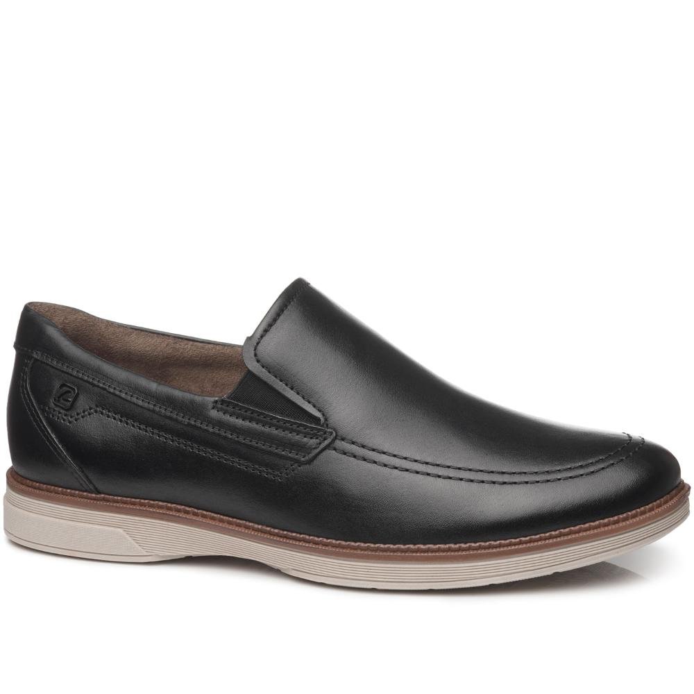 SAPATO PEGADA CASUAL EM COURO REF 126703 MASCULINO Preto 1