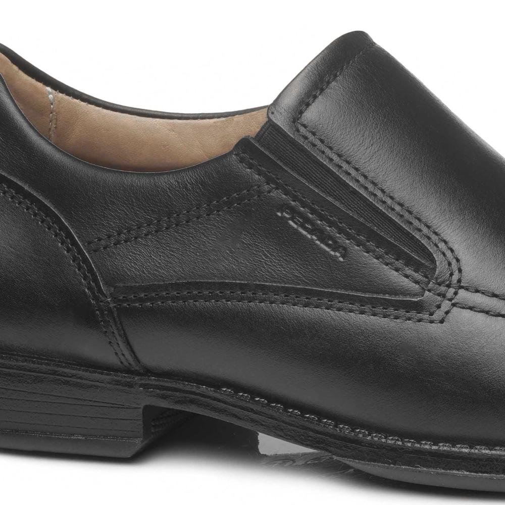 SAPATO PEGADA SOCIAL EM COURO REF 123463 MASCULINO Preto 2