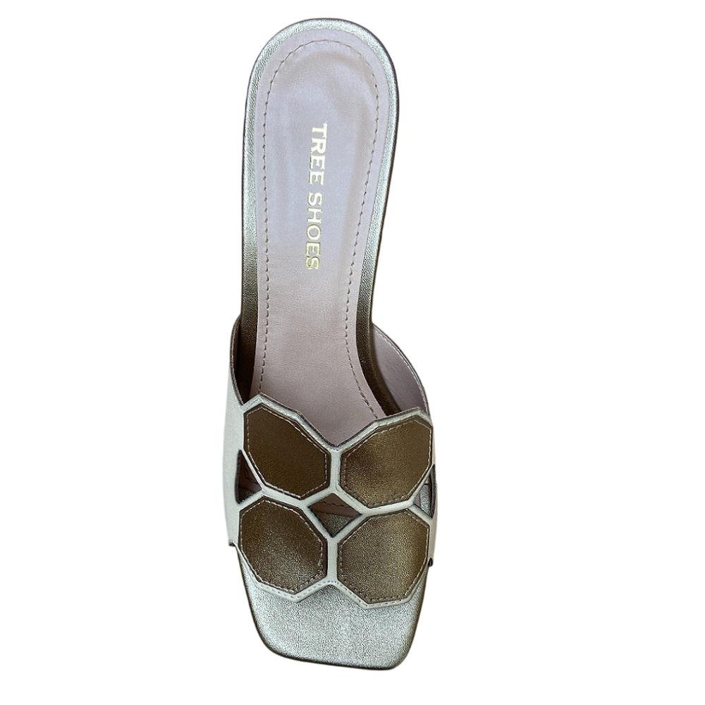 TAMANCO TREE SHOES REF 193.11664 FEMININO Branco/Dourado 3