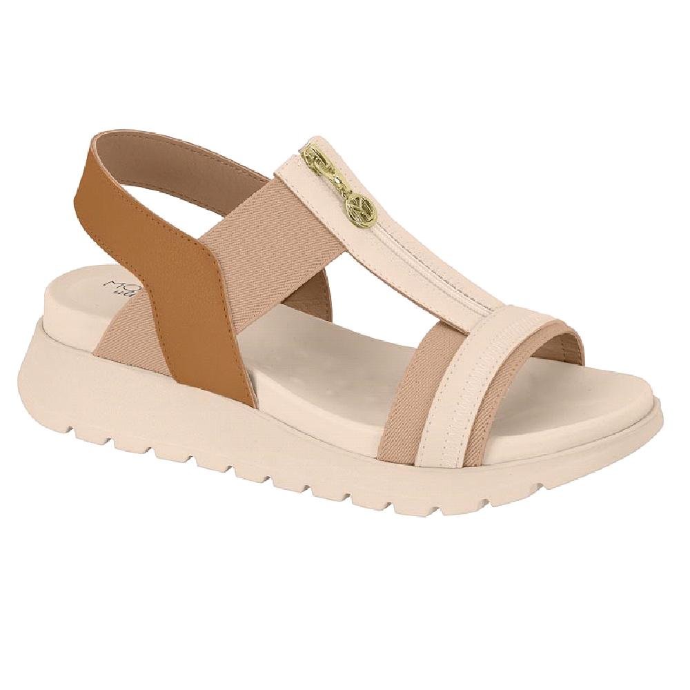 SANDALIA MODARE PLATAFORMA ZIPER REF 7198.103.25981 FEMININO Bege/Marrom 3