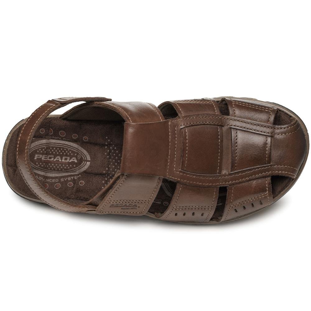 SANDALIA PEGADA COURO REF 131669 MASCULINO Marrom 5
