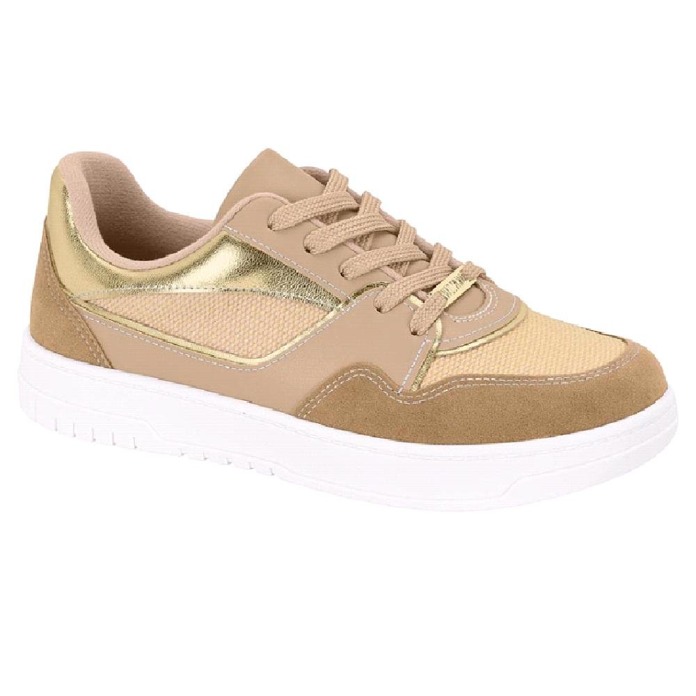 TENIS VIZZANO CASUAL REF 1419.105.28339 FEMININO Bege/Dourado 1