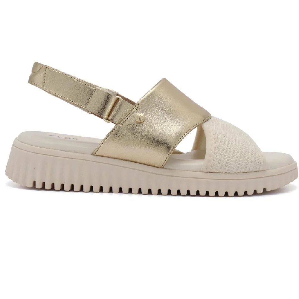 SANDALIA COMFORTFLEX LYCRA REF 2449401 FEMININO Bege 3