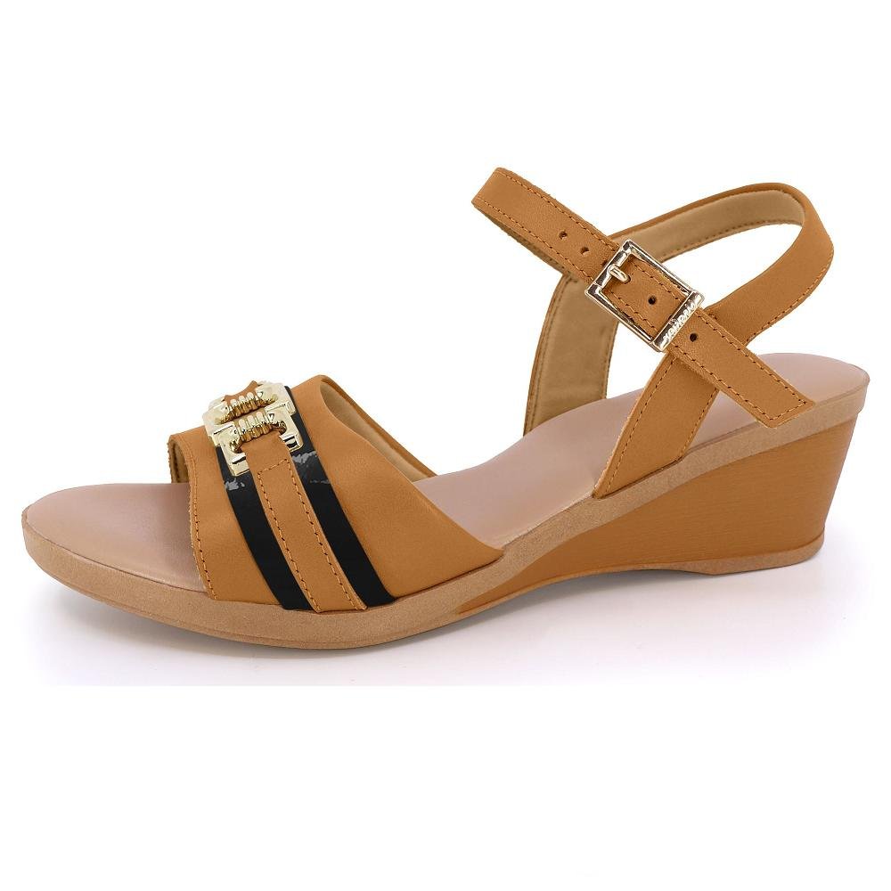 SANDALIA USAFLEX PLATAFORMA REF MM0904 FEMININO Marrom 4