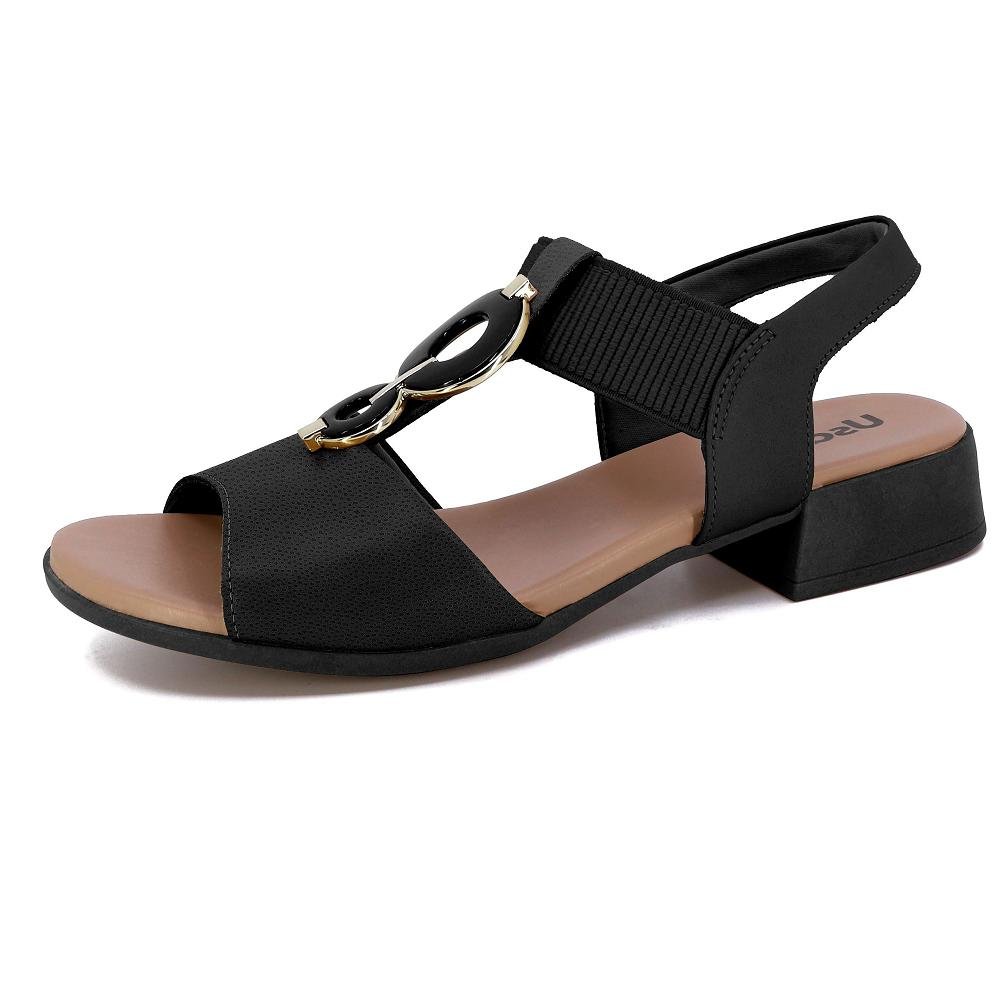 SANDALIA USAFLEX SALTO BLOCO REF MM1702 FEMININO Preto 2