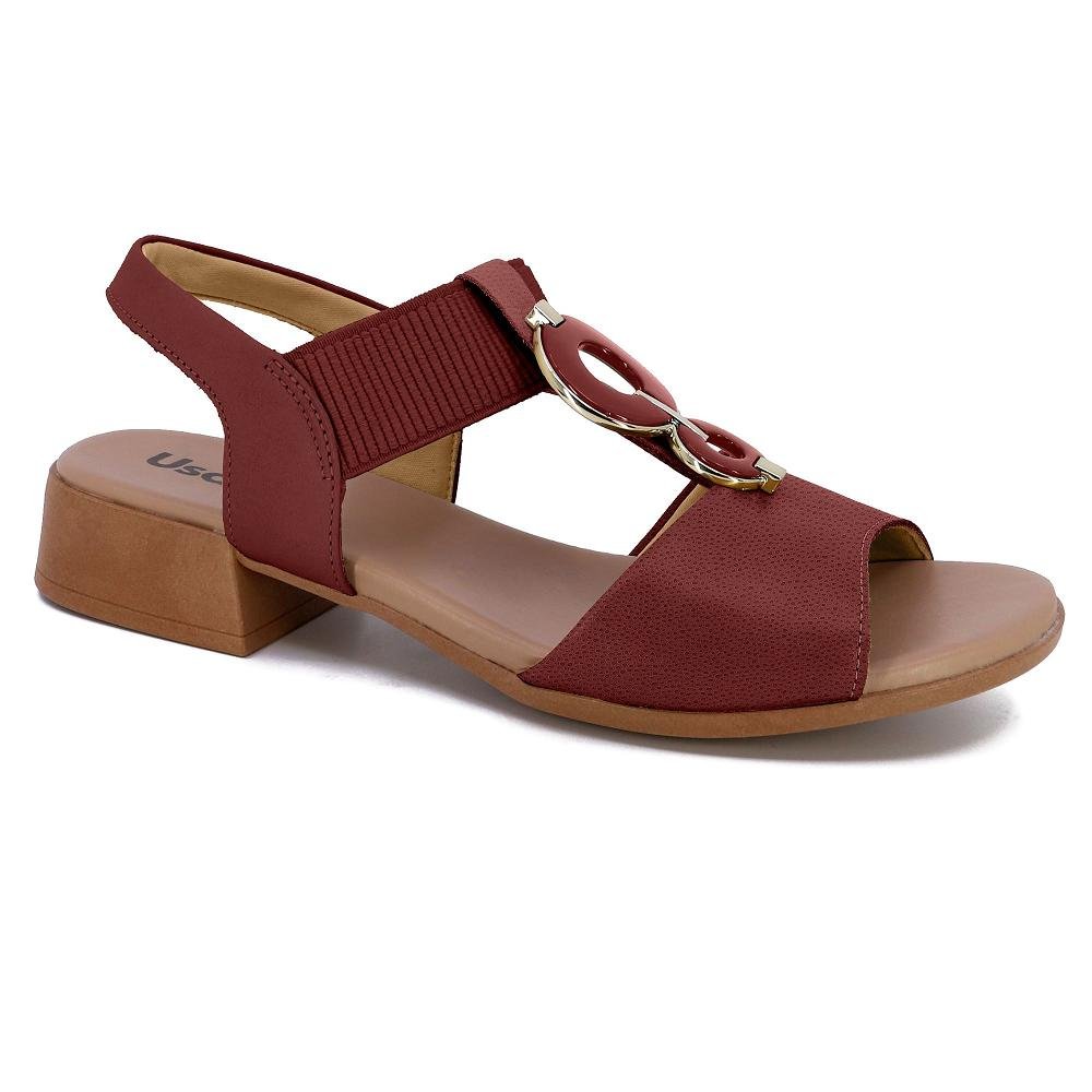 SANDALIA USAFLEX SALTO BLOCO REF MM1702 FEMININO 1