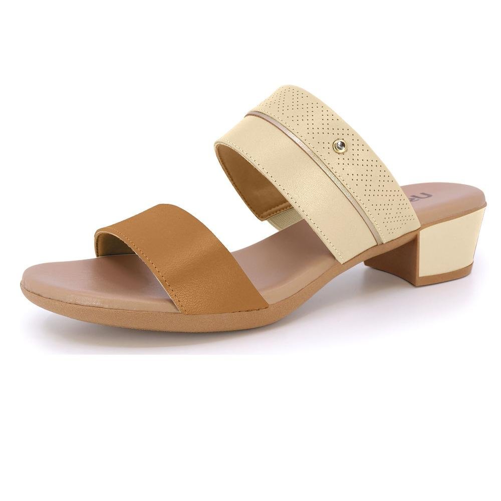 TAMANCO USAFLEX SALTO BLOCO REF MM0804 FEMININO Marrom Claro 4