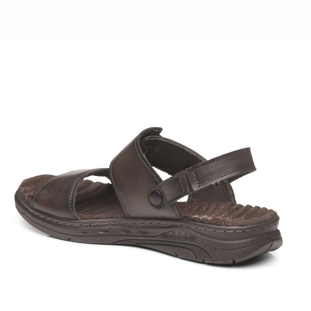 SANDALIA PEGADA EM COURO REF 134503 MASCULINO Marrom Escuro 3