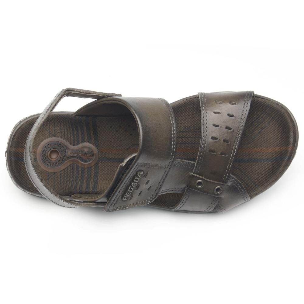SANDALIA PEGADA EM COURO REF 530653 MASCULINO Marrom Escuro 3