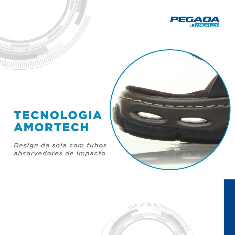 SANDALIA PEGADA EM COURO REF 530653 MASCULINO Marrom Escuro 4