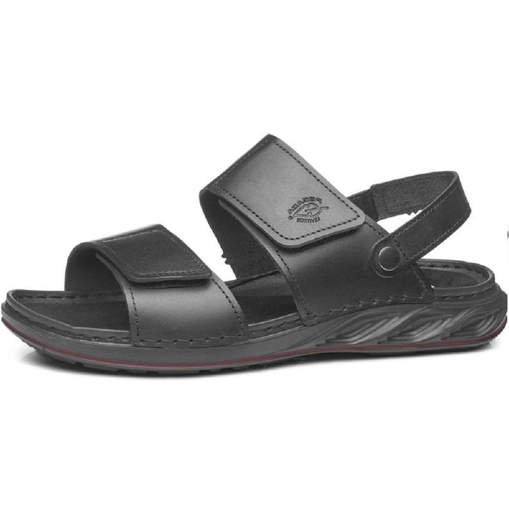 SANDALIA PEGADA EM COURO REF 134104 MASCULINO Preto 2