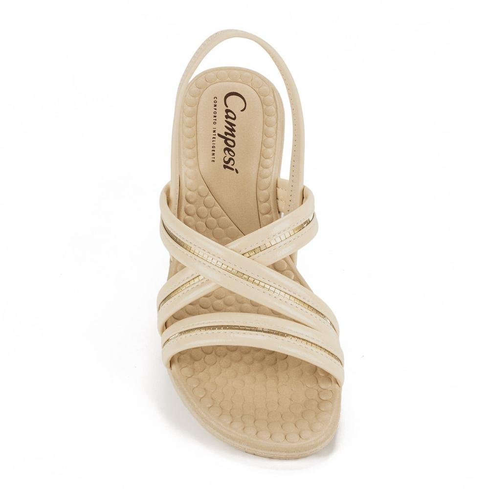 SANDALIA CAMPESI ANABELA REF CP502 FEMININO Bege 4
