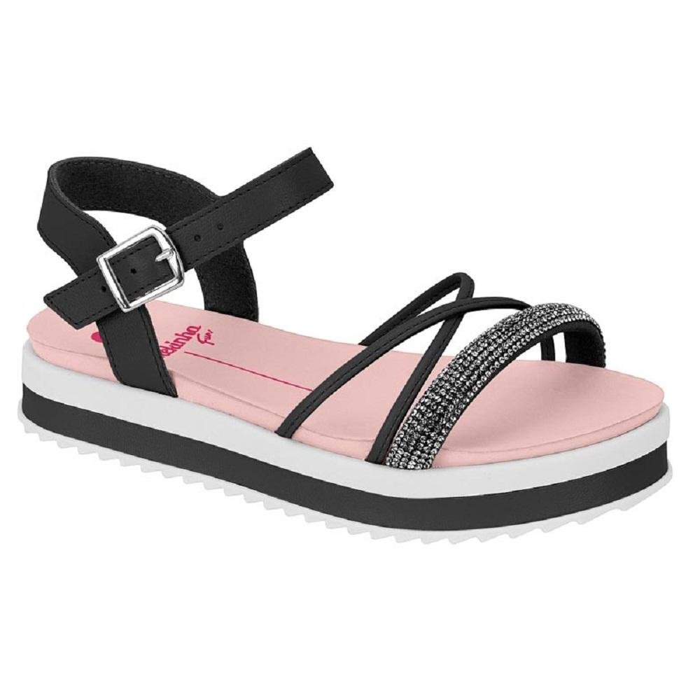 SANDALIA MOLEKINHA REF 2305.1565.27227 INFANTIL Preto/Rosa 3