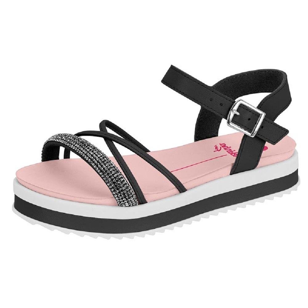 SANDALIA MOLEKINHA REF 2305.1565.27227 INFANTIL Preto/Rosa 4