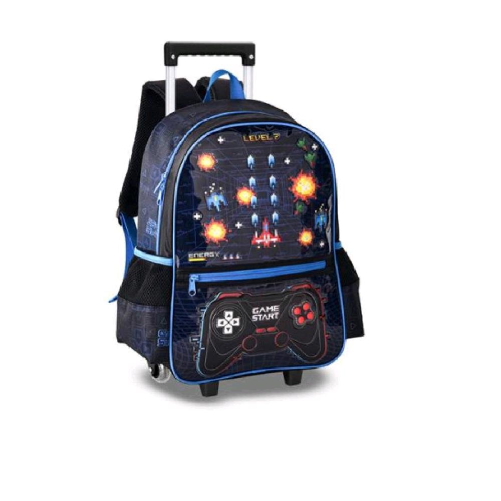 MOCHILA GAMER START DE CARRINHO LUZES 16" REF VD24673K Preto/Azul 3