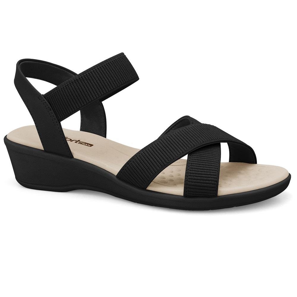 SANDALIA COMFORTFLEX ELASTICO REF 2572301 FEMININO Preto 3