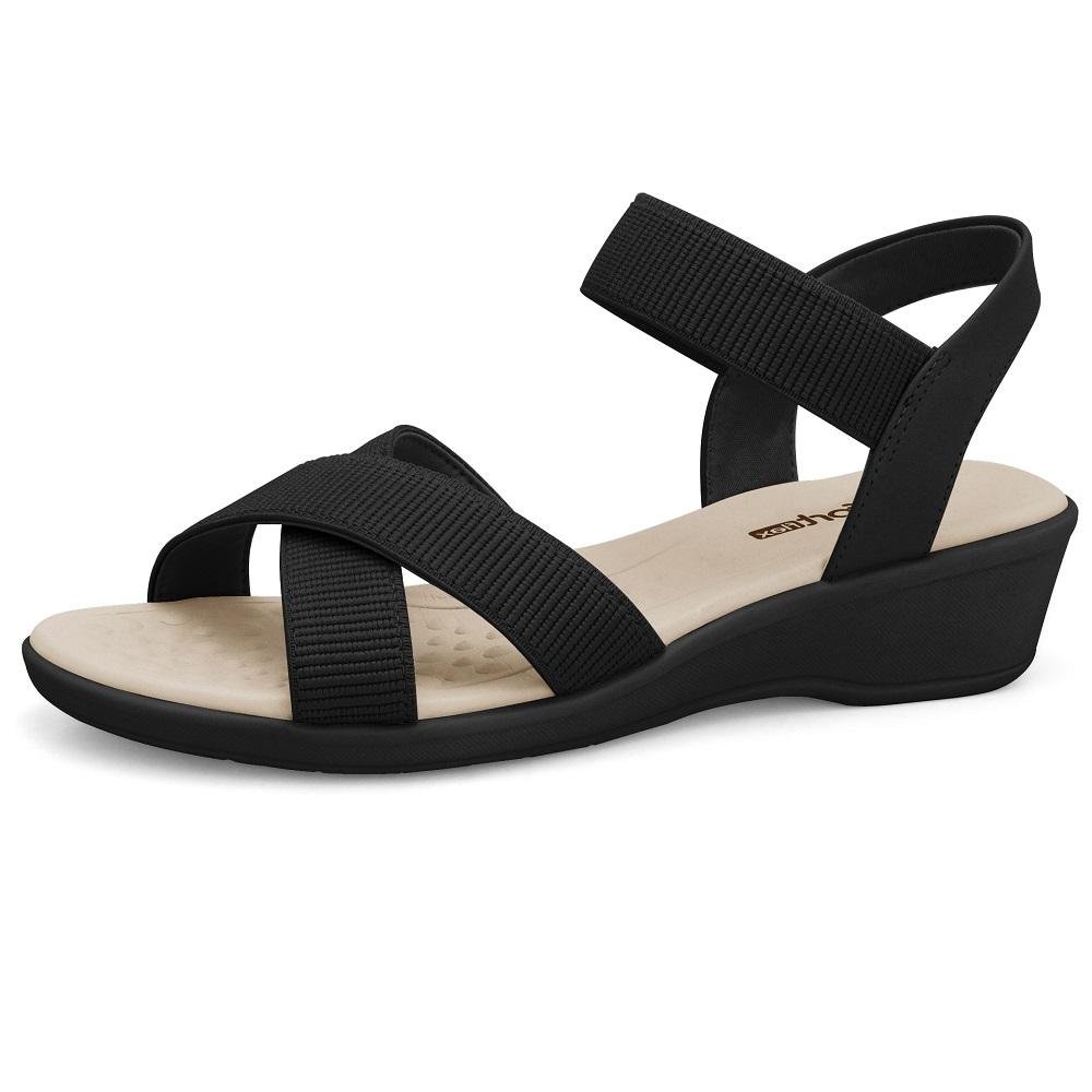 SANDALIA COMFORTFLEX ELASTICO REF 2572301 FEMININO Preto 4