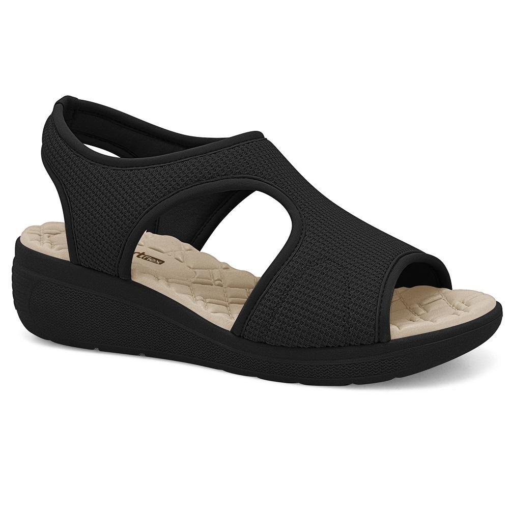 SANDALIA COMFORTFLEX LYCRA REF 2486406 FEMININO Preto 3