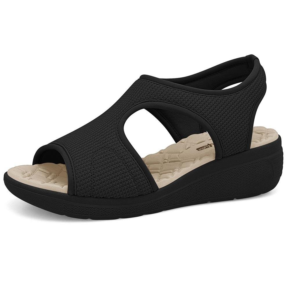 SANDALIA COMFORTFLEX LYCRA REF 2486406 FEMININO Preto 4