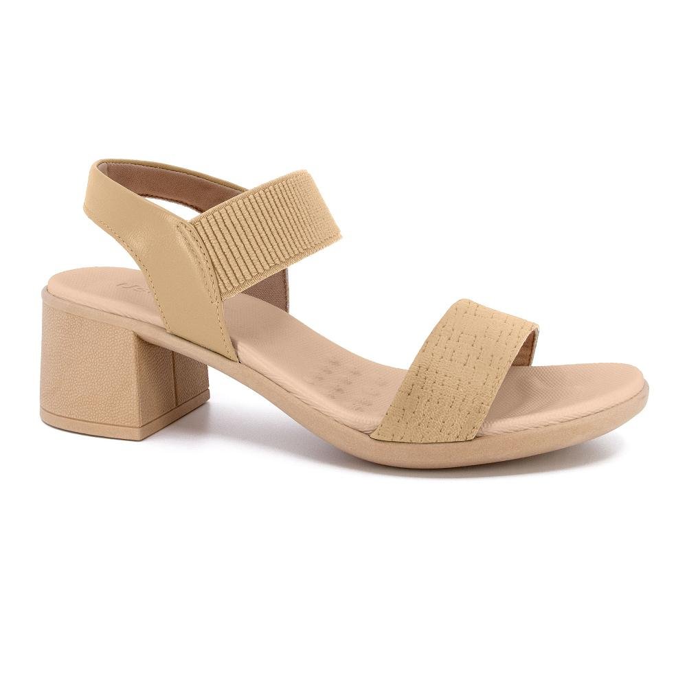 SANDALIA USAFLEX EM COURO ELASTICO REF UC22003 FEMININO Bege 3