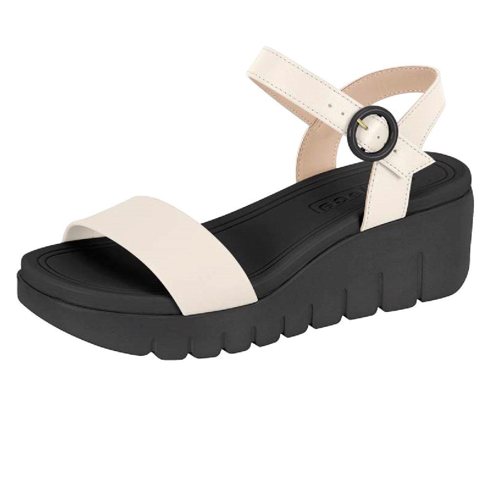 SANDALIA MOLECA PLATAFORMA REF 5536.100.9569 Branco/Preto 2