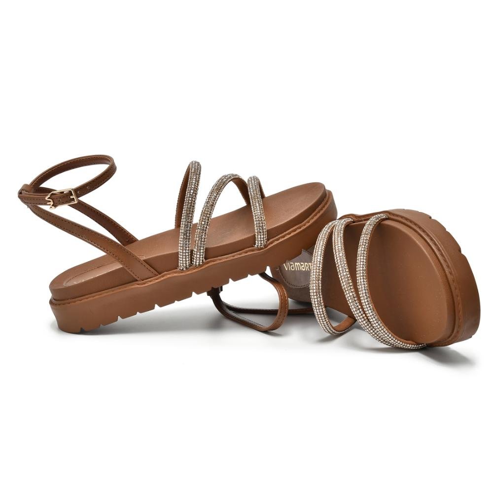 SANDALIA VIA MARTE PAPETE REF 176-006 FEMININO Marrom 4