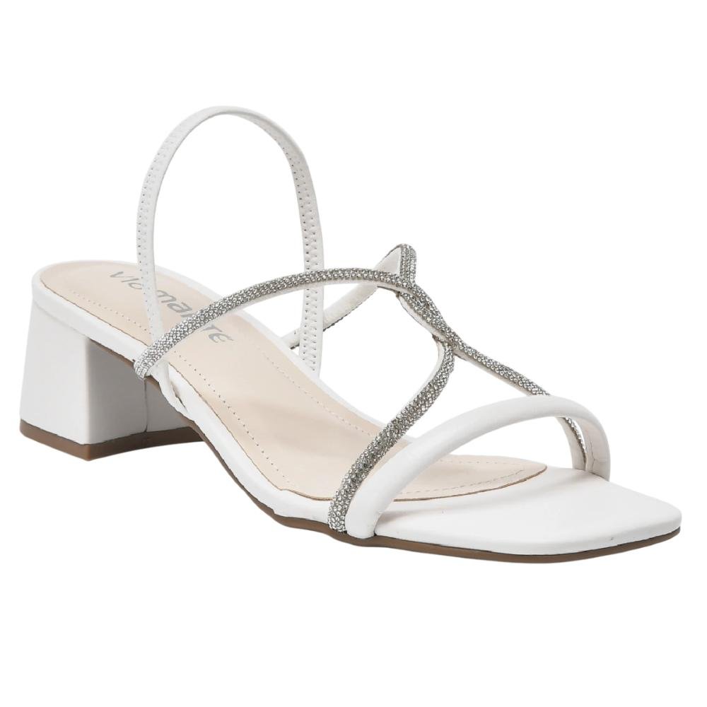 SANDALIA VIA MARTE SALTO MEDIO REF 199-001 FEMININO Branco 1