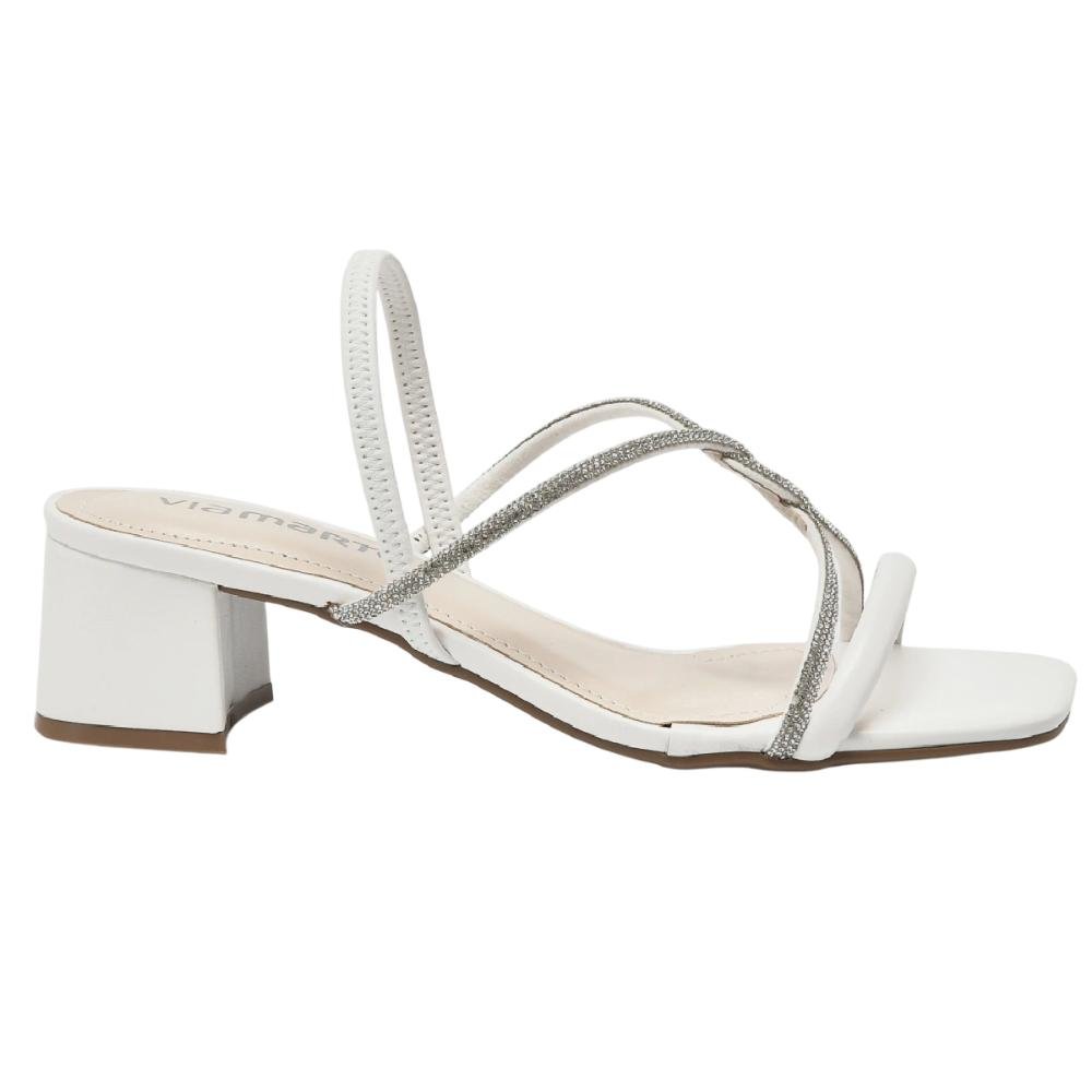 SANDALIA VIA MARTE SALTO MEDIO REF 199-001 FEMININO Branco 3