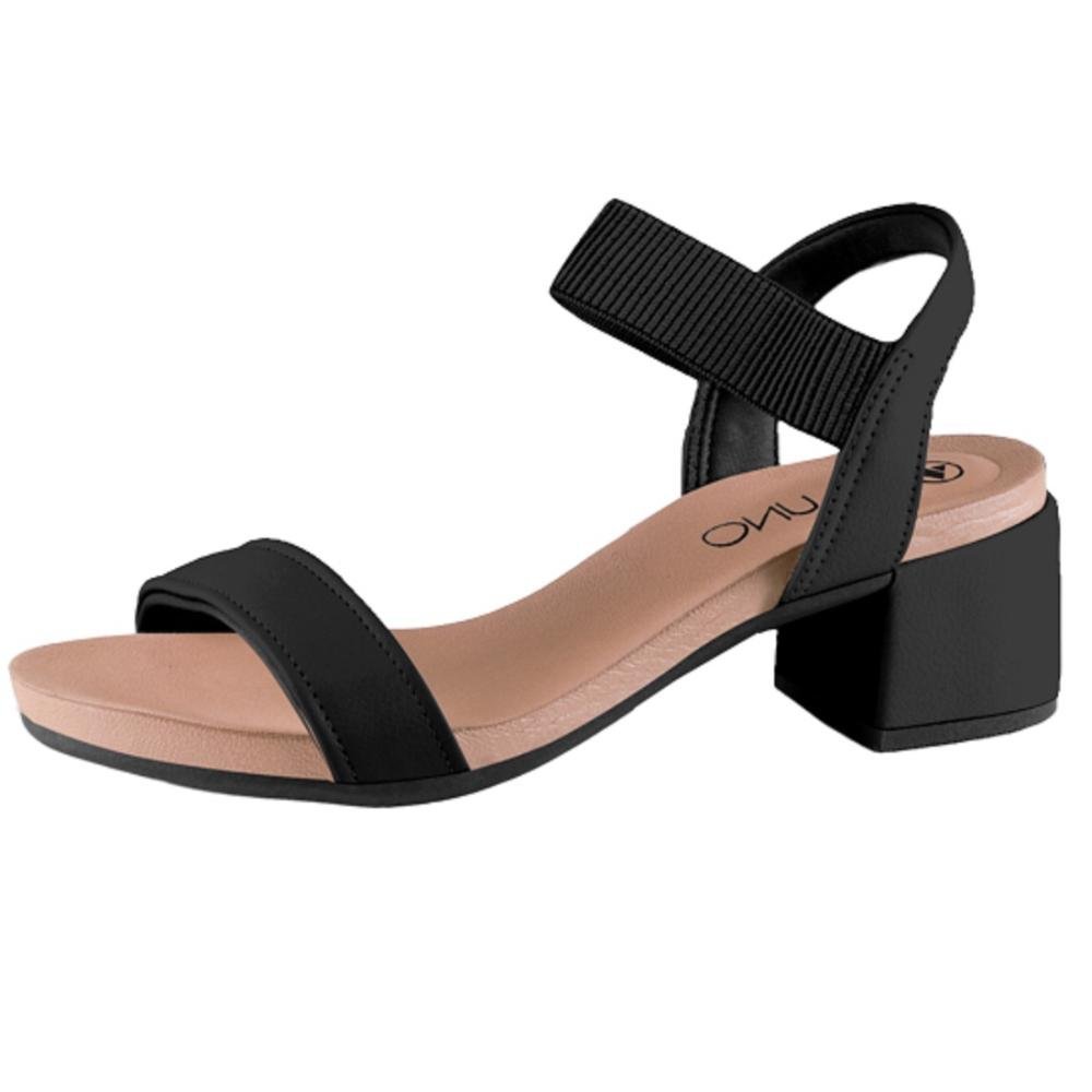 SANDALIA VIA UNO SALTO BLOCO ELASTICO REF 889002SIAVV Preto 2